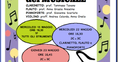 Saggi musicali – Classi ad indirizzo musicale, plesso Verga